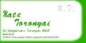 mate toronyai business card